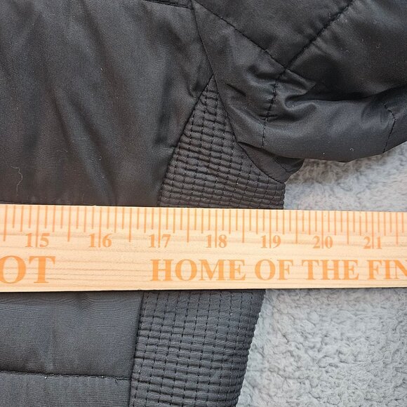 Abercrombie & Fitch Womens Black Hooded Puffer long Coat Medium - Picture 2 of 6